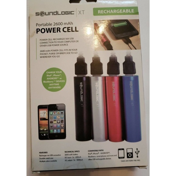 Sound Logic XT Rechargeable Portable 2600mAh Power Cell Black Color Brand New - Picture 2 of 2
